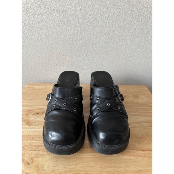 Vintage 90s y2k MUDD Platform Chunky Lugg Sole Slip on Clogs/Mules Buckle Sz 8 - Picture 3 of 14